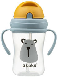 AKUKU Tanulópohár Szívószálas, maci minta (300 ml/db) - babybear