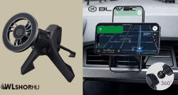 Blavec Autós telefontartó, mágneses, szellőzőre rögzíthető, Magsafe kompatibilis, Blavec - Fekete (BHM14-01)