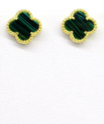 LÓHERE ezüst bedugós fülbevaló (arany-zöld változat) (2025090301)