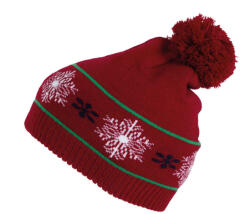 K-UP KP558 rugalmas mintás bojtos sapka K-UP, Cherry Red-U (kp558cy-u)