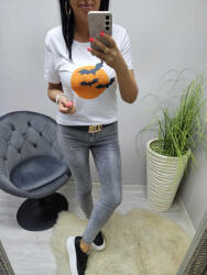 Norafashion Csinos Halloween mintás lezser póló 2 (667002)