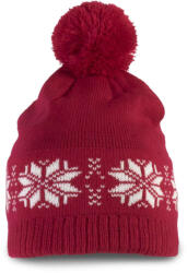K-UP KP540 bélelt norvégmintás sapka, K-UP, Cherry Red-U (kp540cy-u)