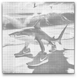  PontPöttyöző - Tralalero Tralala Méret: 50x50cm, Keretezés: Műanyagtáblával, Szín: Fekete