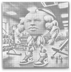  PontPöttyöző - Udin din din din dun Méret: 50x50cm, Keretezés: Műanyagtáblával, Szín: Fekete