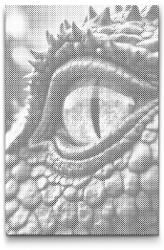  PontPöttyöző - Krokodilszem Méret: 40x60cm, Keretezés: Kartonlemezen, Szín: Kék