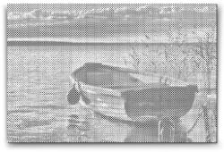  PontPöttyöző - Balaton, csónak - Magyarország Méret: 40x60cm, Keretezés: Műanyagtáblával, Szín: Kék