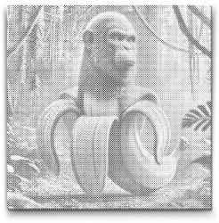  PontPöttyöző - Chimpanzini Bananini Méret: 50x50cm, Keretezés: Kartonlemezen, Szín: Piros