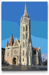 Festés számok szerint - Mátyás-templom - Magyarország Méret: 40x60cm, Keretezés: Kartonlemezen