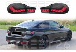 Tuning - Specials Stopuri OLED compatibil cu BMW Seria 4 F32 F33 F36 M4 F82 F83 (2013-03.2019) Rosu Fumuriu cu Semnal Dinamic Secvential (6409)