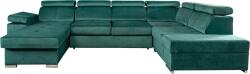  Coltar extensibil LAMORA U smarald stanga, 329x220x79/97 cm (0000302085)