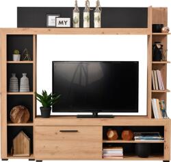  Set de living Rubi stejar-negru 4 piese 172, 5/33/157, 7 cm (91518439)