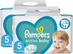 Pampers Active Baby, scutece marimea 5, 11-16 kg, 2 pachete x 64, 128 buc (33084)