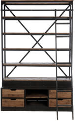  Biblioteca Industrial Tymba neagra-maro 160/45/245 cm (KVJ-7444) Biblioteca