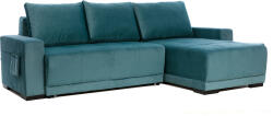  Coltar extensibil cu lada depozitare Bella albastru-turcoaz 250/160 cm (667788KR26)