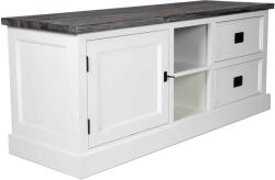  Comoda TV JOY lemn masiv alb/maro 134/43/55 cm (JO405)