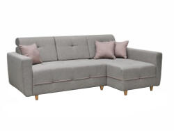  Coltar extensibil HAKAN dreapta gri-roz pudra, 238/146/94 cm (0000240541)