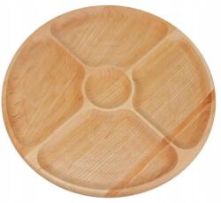 A T E L I E R 49 Tava Rotunda din Lemn de Fag, Rotativa, 5 compartimente, Φ33 cm (ATE49-TR33CM) Tava