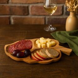 A T E L I E R 49 Platou rustic artizanal din lemn de fag pentru servire, 53x27 cm - FRUNZA (ATE49-TOF-0467) Tava
