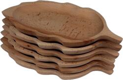 A T E L I E R 49 Set 6 farfurii din lemn de fag pentru servire , model frunza, 34x18 cm (ATE49-S6FL) Tava