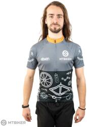 MTBIKER Tricou MTBIKER, gri/portocaliu (XL)