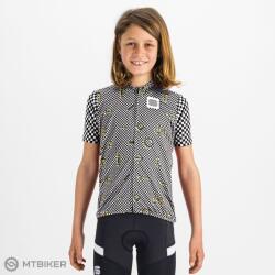 Sportful Tricou copii Sportful Checkmate, negru/alb/galben (14 rokov)