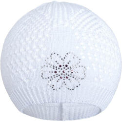 NEW BABY Kötött sapka New Baby virág fehér - babamamakozpont