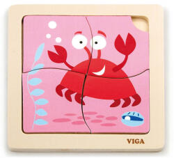 Viga Toys Fa képes kirakó puzzle Viga 4 db rák