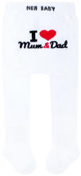 NEW BABY Pamut harisnyanadrág New Baby fehér I Love Mum and Dad - babamamakozpont - 2 479 Ft