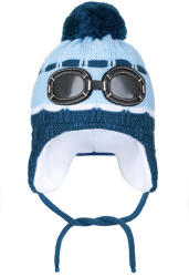 NEW BABY Téli gyermek sapka New Baby szemüveg világos kék - babamamakozpont