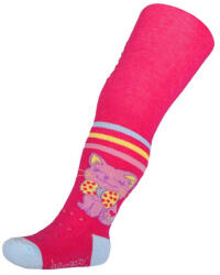 NEW BABY Pamut harisnyanadrág New Baby 3xABS rózsaszín happy cat - babamamakozpont