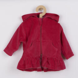 NEW BABY Plüss kapucnis pulóver New Baby Baby sötét rózsaszín - babamamakozpont