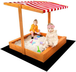 Baby Mix Fa homokozó árnyékoló tetővel Baby Mix 120x120 cm piros-fehér - babamamakozpont