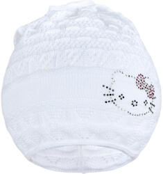 NEW BABY Kötött sapka New Baby cica fehér - babamamakozpont