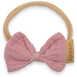 NEW BABY Puha muszlinból készült fejpánt csecsemőknek New Baby pink - babamamakozpont