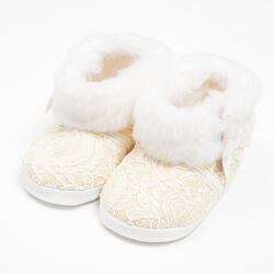 NEW BABY Baba téli csipke csizma New Baby 6-12 h bézs