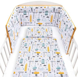 New Baby 3-részes ágyneműhuzat New Baby 90/120 cm Város mustár - babamamakozpont
