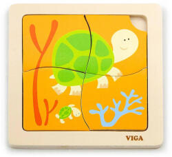Viga Toys Fa képes kirakó puzzle Viga 4 db teknősbéka