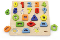 Viga Toys Fa puzzle Viga Számok és formák
