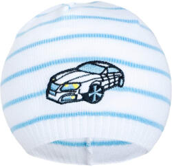 NEW BABY Tavaszi sapka New Baby Autó fehér - kék - babamamakozpont