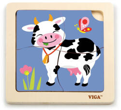 Viga Toys Fa képes kirakó puzzle Viga 4 db tehénke