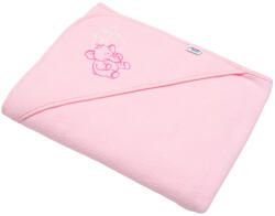 NEW BABY Gyermek frottír törölköző hímzéssel és kapucnival New Baby 100x100 rózsaszín elefánt - babamamakozpont