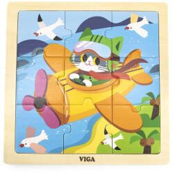 Viga Toys Fa képes kirakó puzzle Viga 9 db Repülőgépek