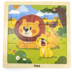 Viga Toys Fa képes kirakó puzzle Viga 9 db Lion