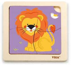 Viga Toys Fa képes kirakó puzzle Viga 4 db Oroszlán