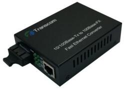 Transcom Mediaconvertor 10/100M 1310/1550nm WDM, 8 DIP switch Type A Singlemode 20km, conector SC - TRANSCOM, TS-100-BD-20A-8DIP (TS-100-BD-20A-8DIP)