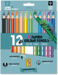 Ars Una Színes ceruzakészlet 12 db-os, hegyezővel, Ars Una, háromszög test, jumbo (ARS-022654) - officetrade