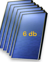 SID Solar Napkollektor nagyméretű rézcsöves síkkollektor 9, 5 cm vastag 6 darabos szett fekete alumínium keret, kék szelektív bevonat, 9 év garanciával, jó ár! (NAPKOLLEKTOR_SID_V_95BLUE1_6_DB)