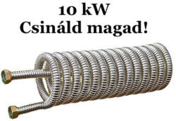 GRAVIKOL Hőcserélő 10 kW Csináld magad! DN12 inox bordás csőből, 1/2" csatlakozóval házilag elkészíthető rozsdamentes 0, 5 m2 hasznos felület (HOCSERELO_HCS10KWINOXDN12_CST)