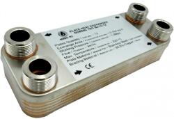  Lemezes hőcserélő 12 lemez 25kW 3/4" külső csatlakozással (BA-12-12_lemezes_hocserelo)