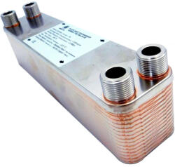 LEDNET Lemezes hőcserélő 30 lemezes 125kW 4x3/4 külső csatlakozással (BA-23-30_lemezes_hocserelo)